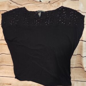 Ralph Lauren Lace Shoulder Top Sz L